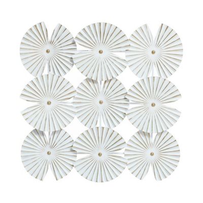 LuxenHome White And Gold Metal Abstract Seashell Wall Decor