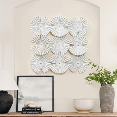 Image showing  White And Gold Metal Abstract Seashell Wall Decor