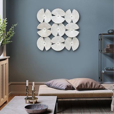 Image showing  White And Gold Metal Abstract Seashell Wall Decor