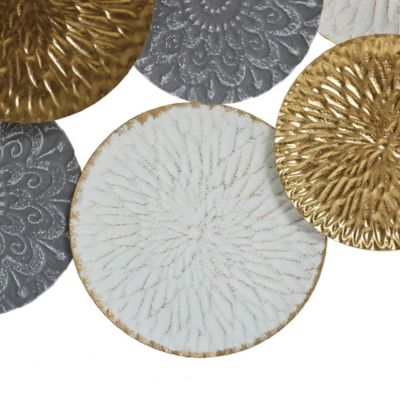 Image showing 6 th LuxenHome 48 in. W Connected Circles Metal Wall Decor Sculpture