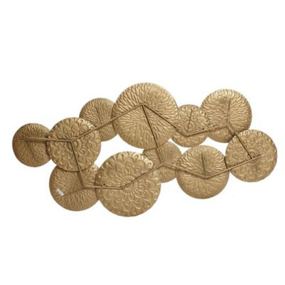 Image showing 7 th LuxenHome 48 in. W Connected Circles Metal Wall Decor Sculpture