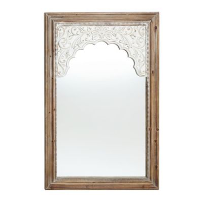 LuxenHome Wood Framed Rectangular Accent Wall Mirror,