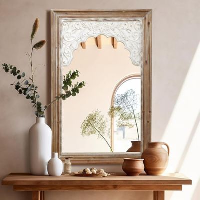 Image showing  Wood Framed Rectangular Accent Wall Mirror,