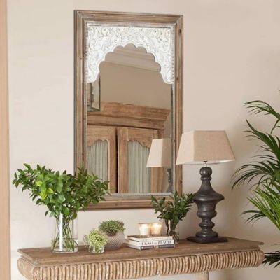 Image showing  Wood Framed Rectangular Accent Wall Mirror,
