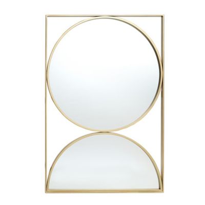 LuxenHome Gold Hourglass Frame Metal Modern Accent Wall Mirror,