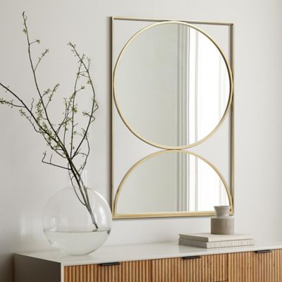Image showing  Gold Hourglass Frame Metal Modern Accent Wall Mirror,