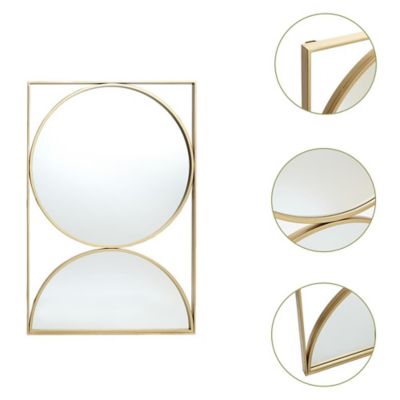 Image showing  Gold Hourglass Frame Metal Modern Accent Wall Mirror,