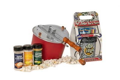 Wabash Valley Farms Popcorn Party Set featuring Red Whirley Pop with Metal Gears