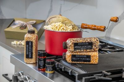 Wabash Valley Farms Perfectly Popped Golden Glitter Popcorn Gift Set featuring Red Whirley Pop with Metal Gears