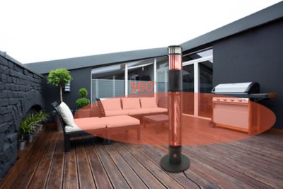 Image showing 6 th Westinghouse Infrared Electric Outdoor Heater Portable with Gold Tube and Flame