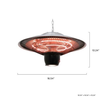 Image showing 7 th Westinghouse Infrared Electric Outdoor Hanging Heater with LED Light and Remote Control, 81 sq. ft., 5,100 BTU