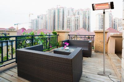 Image showing  Infrared Electric Outdoor Heater - Pole Mounted