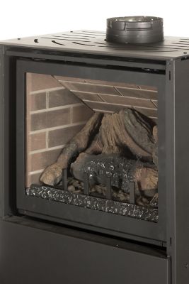 Image showing  1000 sq. ft. Dual-Fuel Direct Vent Pedestal Gas Stove, 23,000 BTU