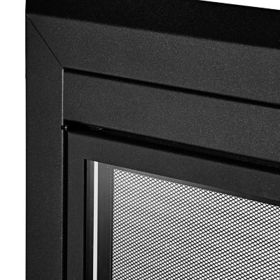 Image showing  Logan Black Cabinet-style Fireplace Doors with Smoke Tempered Glass, Small