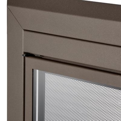 Image showing  Logan Oil Rubbed Bronze Cabinet-style Fireplace Doors with Smoke Tempered Glass, Large