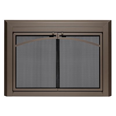 UniFlame Gerri Oil Rubbed Bronze Cabinet-style Fireplace Doors with Smoke Tempered Glass, Small