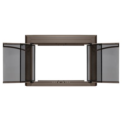 Image showing  Gerri Oil Rubbed Bronze Cabinet-style Fireplace Doors with Smoke Tempered Glass, Small