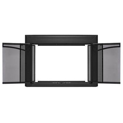 Image showing  Gerri Black Cabinet-style Fireplace Doors with Smoke Tempered Glass, Medium