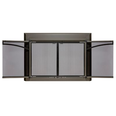 Image showing  Medium Gerri Gunmetal Cabinet Style Fireplace Doors with Smoke Tempered Glass