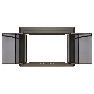 Image showing  Medium Gerri Gunmetal Cabinet Style Fireplace Doors with Smoke Tempered Glass