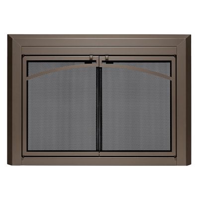 UniFlame Gerri Oil Rubbed Bronze Cabinet-style Fireplace Doors with Smoke Tempered Glass, Medium