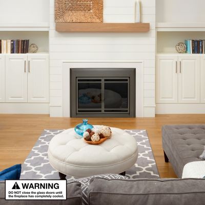 Image showing 7 th UniFlame Kendall Gunmetal Cabinet-style Fireplace Doors with Smoke Tempered Glass, Medium