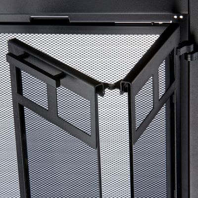 Image showing  Large Connor Bi-Fold Style Fireplace Doors with Smoke Tempered Glass, Black
