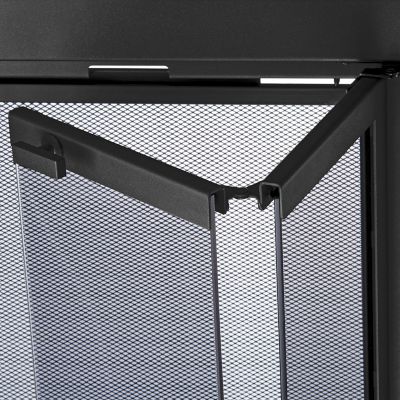 Image showing  Large Roman Bi-fold Fireplace Doors with Smoke Tempered Glass, Black