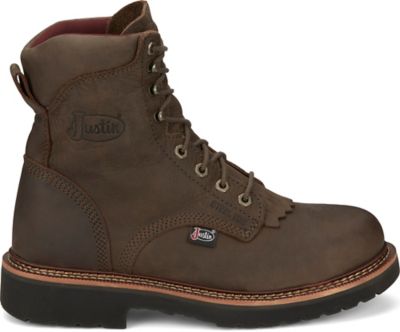 Image showing  Men's 8 in. Rivot Round Steel Toe Lace-Up Boot