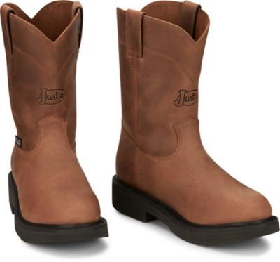 Image showing 6 th Justin Men's 10 in. Round-Up Round Toe Pull-On Boot