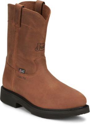 Justin Men's 10 in. Round-Up Round Steel Toe Pull-On Boot