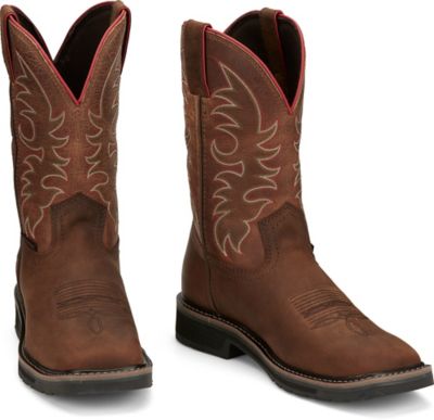 Image showing 6 th Justin Men's 8 in. Livestock Round Toe Lace-Up Boot