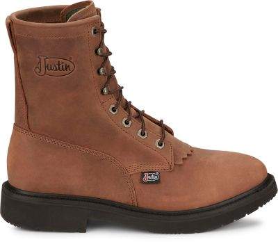 Image showing 4 th Justin Men's 8 in. Livestock Round Toe Lace-Up Boot