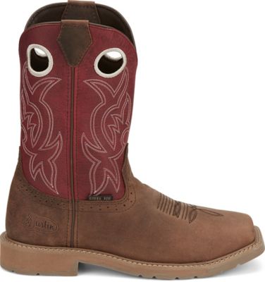 Image showing 4 th Justin Men's 11 in. All Around Square Pull-On Steel Toe Boots