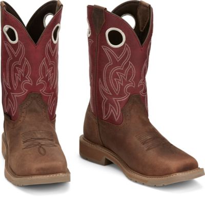 Image showing 6 th Justin Men's 11 in. All Around Square Pull-On Steel Toe Boots