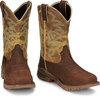 Image showing 6 th Tony Lama Men's 11 in. Roustabout Waterproof Square Steel Toe Pull-On Boot