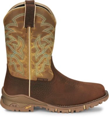 Image showing 4 th Tony Lama Men's 11 in. Roustabout Waterproof Square Steel Toe Pull-On Boot