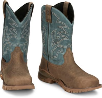 Tony Lama Men's 11 in. Roustabout Waterproof Square Steel Toe Pull-On Boot
