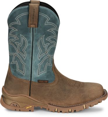 Tony Lama Men's 11 in. Roustabout Waterproof Square Steel Toe Pull-On Boot