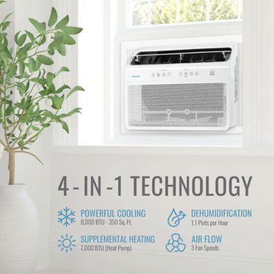 Image showing 6 th Keystone Window Inverter Air Conditioner with Heater and Remote Control, 8,000 BTU