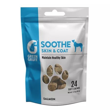 Green Gruff SOOTHE Skin and Coat Chews for Dogs 24 Pack Dog Skin & Coat Supplements