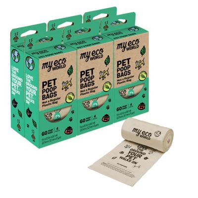 MyEcoWorld Pet Poop Bags, 6 boxes of 4 rolls - 24 rolls / 360 count