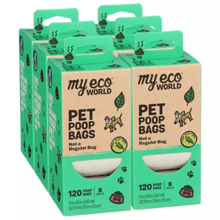 MyEcoWorld Pet Poop Bags 6 boxes of 8 rolls - 48 rolls / 720 units Poop Bags