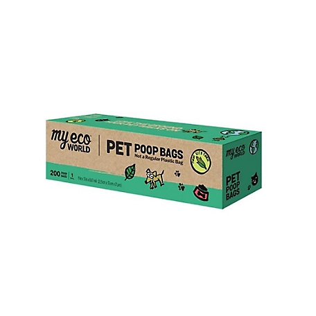 MyEcoWorld Pet Poop Bags, 6 boxes of 1 roll - 200 bags a roll / 1200 count