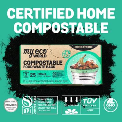 Image showing 7 th MyEcoWorld Small 3 gal. Food Waste Bags, 12 boxes of 25 bags - 300 ct.