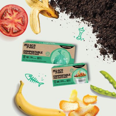 Image showing 6 th MyEcoWorld Tall 13 gal. Food Waste Bags, 12 Boxes of 12 Bags - 144 ct.