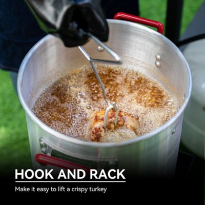 Image showing 6 th Creole Feast 30 qt. Propane Aluminum Turkey Fryer Steamer Set, 50,000 BTU, Ideal for Outdoor Cooking