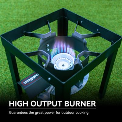 Image showing 8 th Creole Feast 30 qt. Propane Aluminum Turkey Fryer Steamer Set, 50,000 BTU, Ideal for Outdoor Cooking