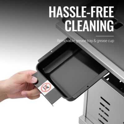 Image showing 7 th Royal Gourmet 6-Burner Propane Gas Grill with Cabinet, Sear and Side Burner, Black