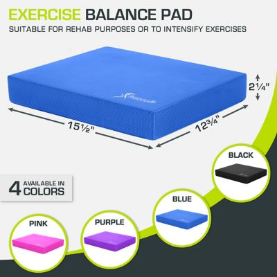Image showing  15.5 in. L x 12.5 in. W x 2.5 in. T Exercise Balance Pad, Non-Slip Cushioned Foam Mat and Knee Pad, Blue